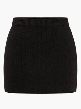 Micas Plus Size Solid Knit Mini Skirt- 2XL